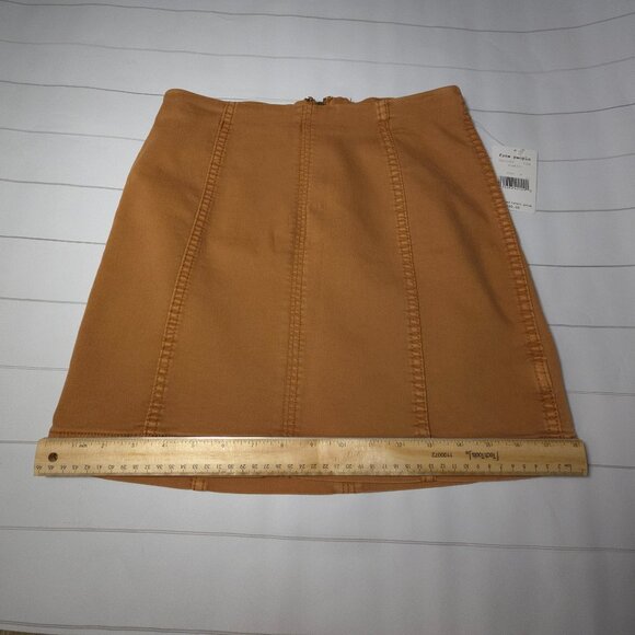 Free People Modern Femme tobacco colored mini skirt - size 8, new with tags! - Picture 9 of 13